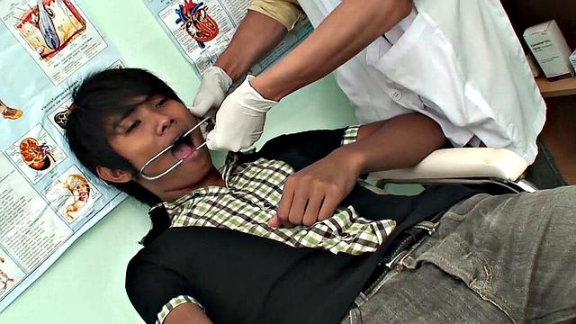 Asian twink examined and breeded in missionary by his doctor