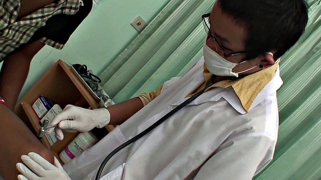 Asian twink examined and breeded in missionary by his doctor