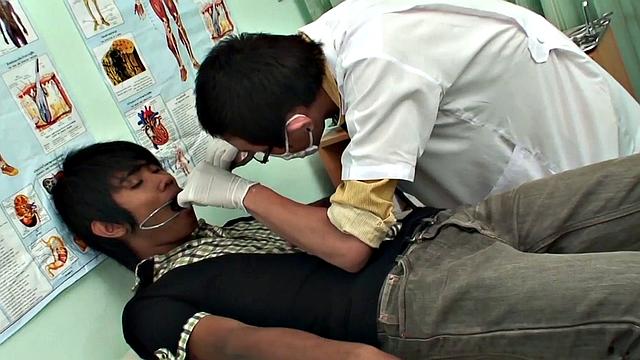 Asian twink examined and breeded in missionary by his doctor