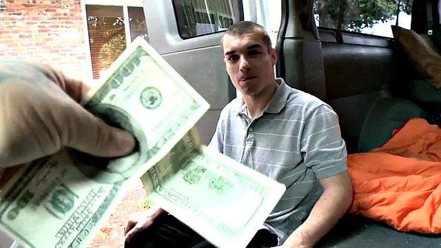 Str8 amateur stud cums on guy in public van outdoor