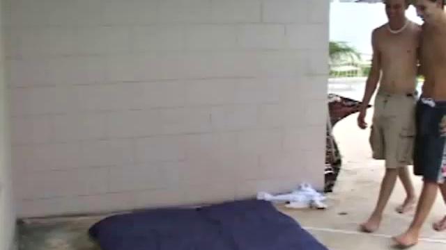 After class, pledge master Rico Zaas has his way with inductee Luis. In this ritual, Rico slaps his on Luis's face and then shoves it down his throat. Both rim each other's ass, before Luis squats down on Rico's stiff cock.