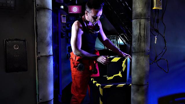 Tyten's bald pussy gets licked and fucked in reverse cowgirl standing doggystyle