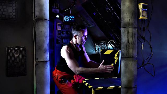 Tyten's bald pussy gets licked and fucked in reverse cowgirl standing doggystyle