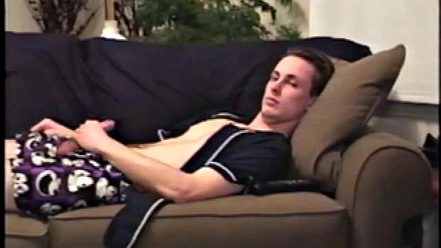 Mark is a lean dude from down under with an original technique for getting himself off. He likes to lick two of his fingers and then work them over the most sensitive parts of his cockhead.