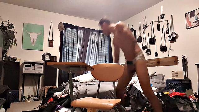 Popular Latin twink Lucas Prescott is back for another jerk off session. Obviously this big dick boy doesn't spend much time cleaning his room, but that's probably because he's so busy jacking off all the time.