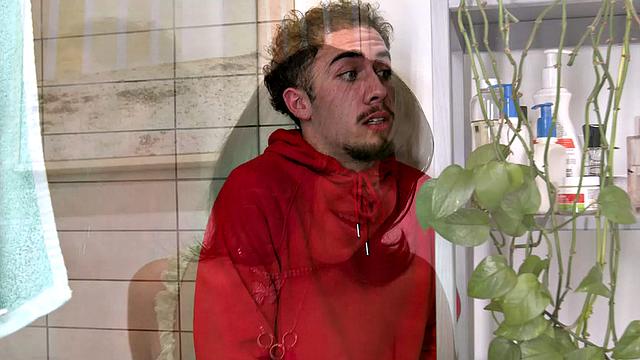 Perky Latina Ryder Rey watches porn before fucking brother in the bathroom