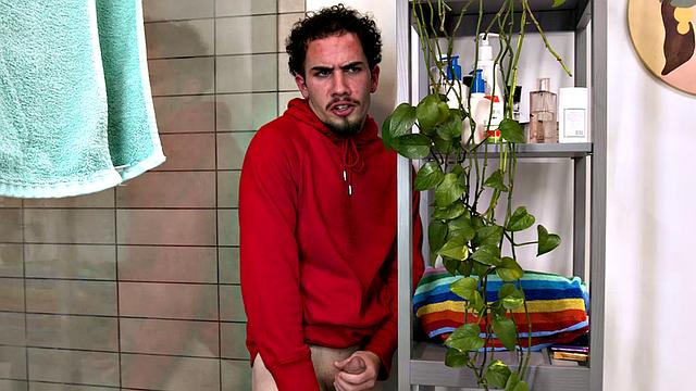 Perky Latina Ryder Rey watches porn before fucking brother in the bathroom