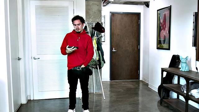 Perky Latina Ryder Rey watches porn before fucking brother in the bathroom