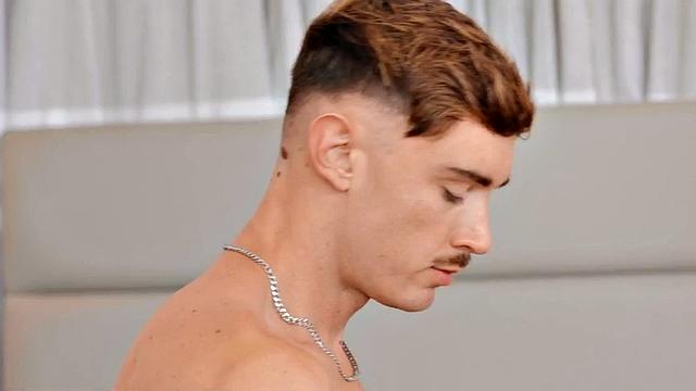 Cumming jock jerks his hard cock after casting