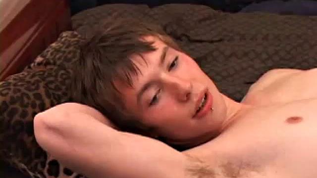 This skinny skater boy takes his pleasure with both hands. At times one is on his cock and at other a glass sex toy that's shoved up his ass