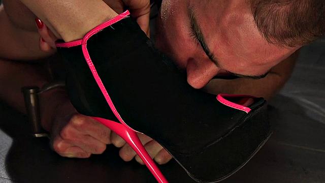 Femdom caning and whipping sub