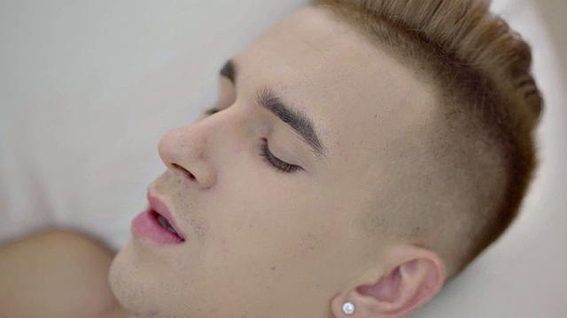 Slim twink jerking solo cock until cumming