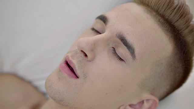 Slim twink jerking solo cock until cumming