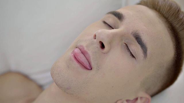 Slim twink jerking solo cock until cumming