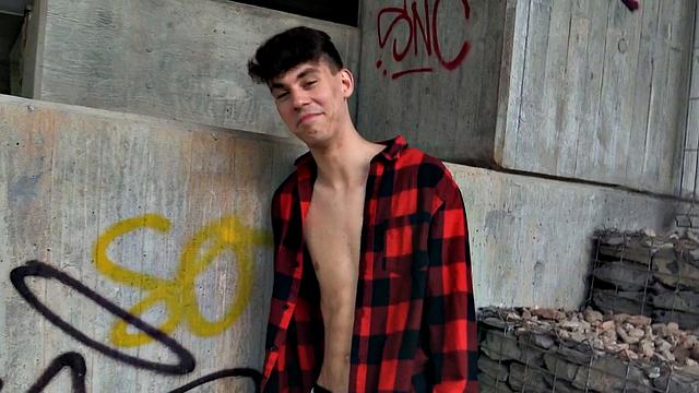 Pilled stud fucked by gay dude for cash outdoor