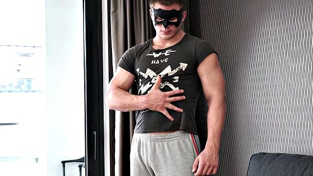 Solo perverted nympho jerks his big dick