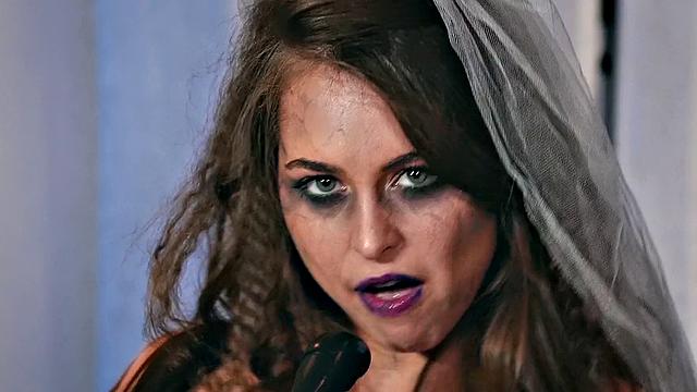 Watch this sexy babe with brown hair take control and get off with her favorite toys