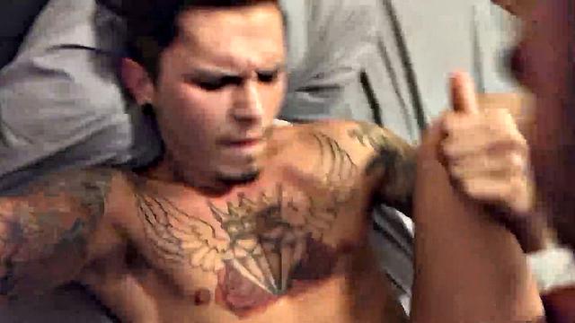 In the last scene from exhibitionist boyfriends Seth Knight and Christopher Meyers, we got to watch Chris take his BF bareback. This latest contribution from the inked young couple has Seth on the bottom for a mix of raw cock and big dildo up the ass.
