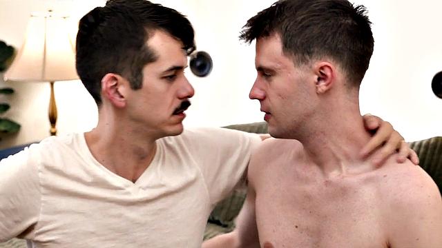 Hairy stepbrother rimmed and barebacked by stud after blowjob