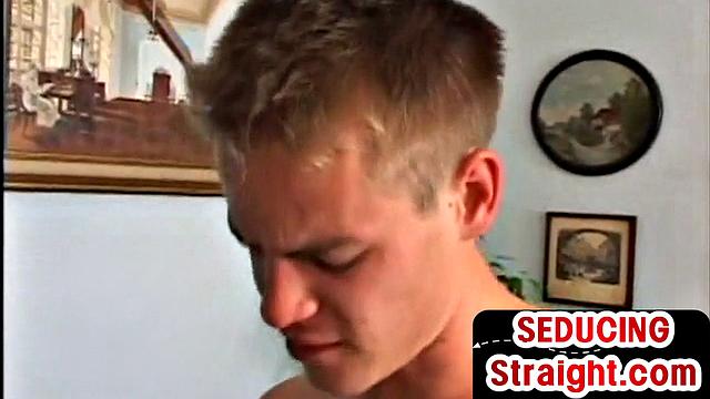 Real straight guy 1st time deepthroating and asslicking BFF