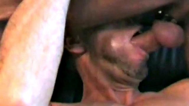 Muscular German DILF bareback fucks after getting sucked