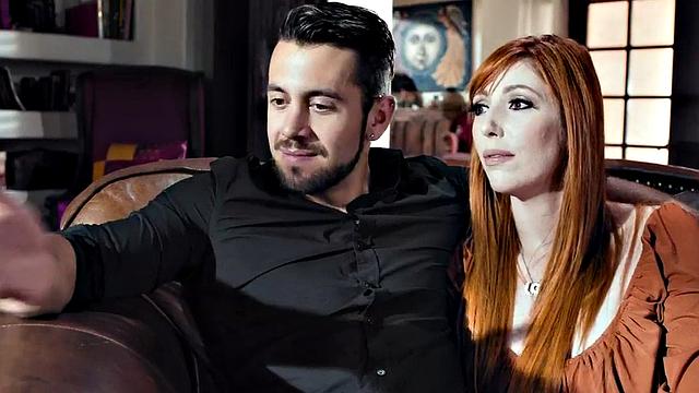 Transgender filled in asshole by male in threesome