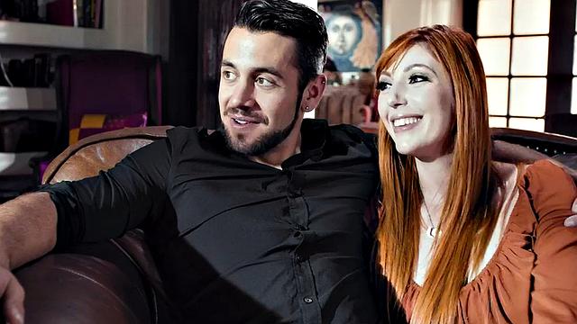 Transgender filled in asshole by male in threesome