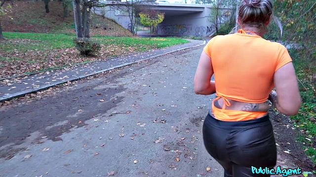 Tight Leather Trousers and Big Tits