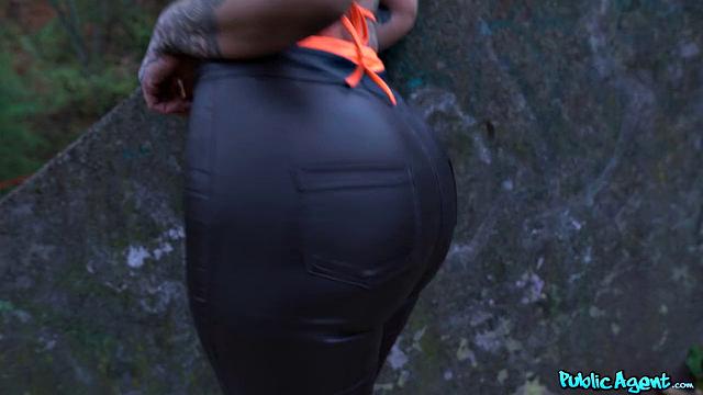 Tight Leather Trousers and Big Tits