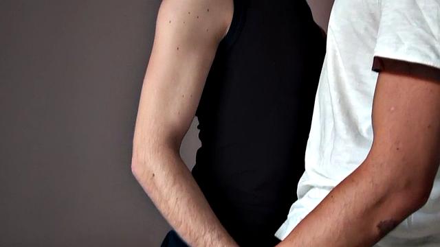 Amateur jockstrap stud drilled by BF at home after BJ