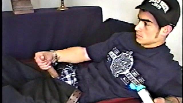 This straight BMX biker has a certain edginess that heightens the intensity of his very physical jacking off. After Nicoya has been stroking his meat he suddenly, and unexpectedly, produces a good-sized dildo.