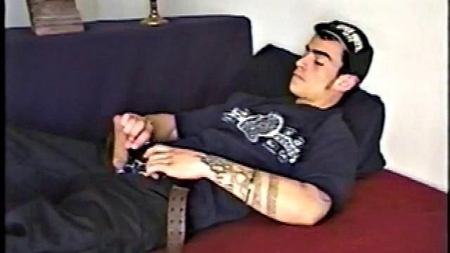 This straight BMX biker has a certain edginess that heightens the intensity of his very physical jacking off. After Nicoya has been stroking his meat he suddenly, and unexpectedly, produces a good-sized dildo.