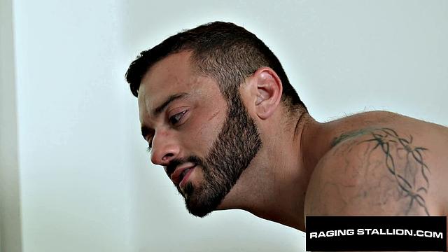 Hairy Rommie Caught Jerking, Flip Fucks Bearded Jock