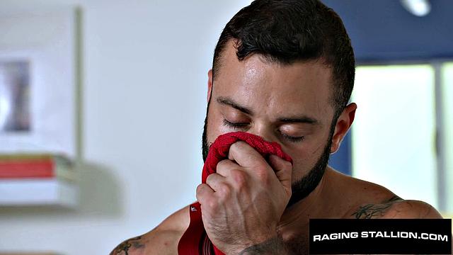 Hairy Rommie Caught Jerking, Flip Fucks Bearded Jock