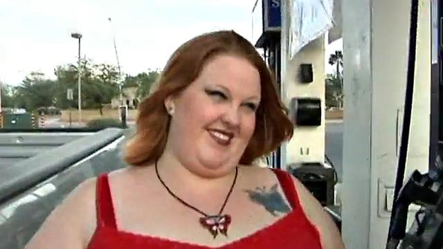 Fat Brunette Sizes Up Cock