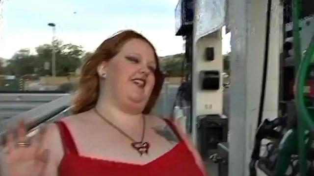 Fat Brunette Sizes Up Cock