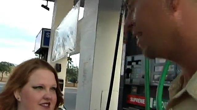 Fat Brunette Sizes Up Cock