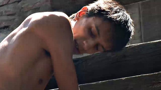 Florian and Lian are two super skinny and smooth Latinos, who are in an outdoor setting for military style training. The commander instructs Lian to strip naked and let Florian fuck his ass.