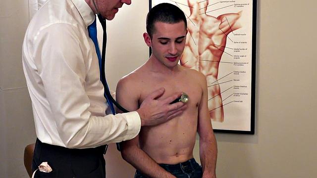 Skinny twink bareback drilled by doctor in clinic