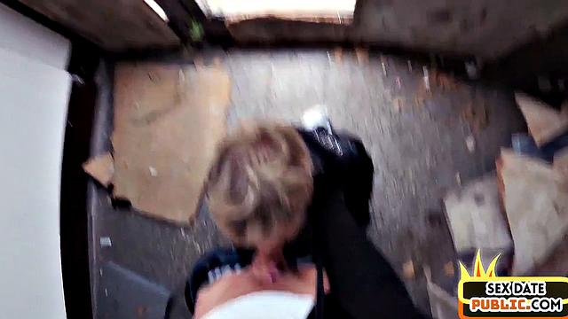 Tattooed German lady fucked by sex date on public place