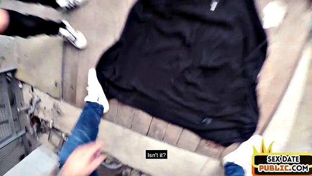 Tattooed German lady fucked by sex date on public place