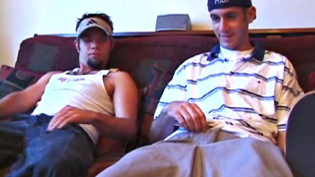 The boys are watching some porn, when Apollo leans over to give Tag some. Tag strokes Apollo, and it looks like this straight boy wants to give him some.