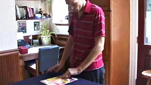 Always horny red haired skater covers the kitchen table with a large towel, stretches out a tape measure the length of the table, grabs a porn magazine, removes his shirt, and gets right down to business.