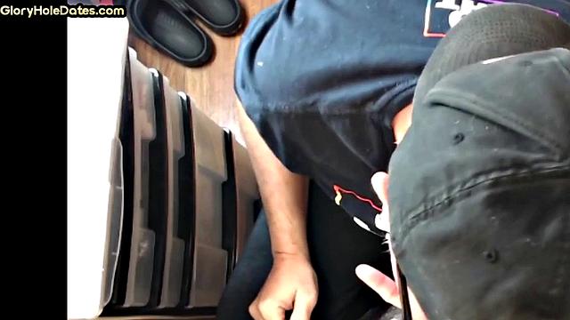 Cum-loving Moustache gives blowjob