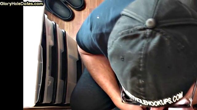 Cum-loving Moustache gives blowjob