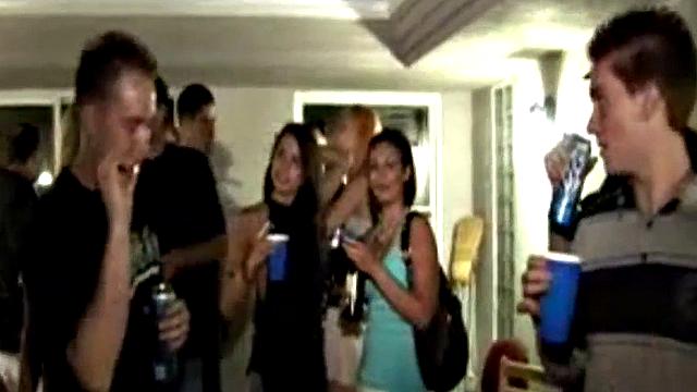 Petite lesbo coed sluts go down on each other