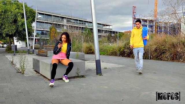 Sexy Brunette Seduced by Pervy Guy!