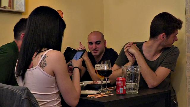 Colored hair babe publicly humiliated and tormented by lezdom