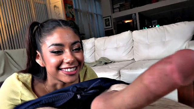 21yo pigtailed slut spoils BFs cock in dirty talking POV