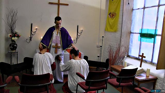 Big Priest Cock Is Too Hot! - Luke Desmond, Oscar Roberts & Owen Jackson